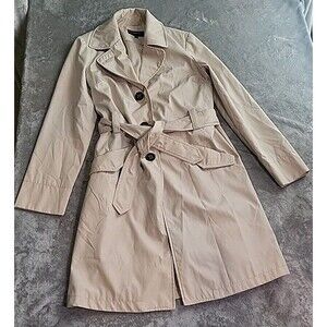Colebrook Trench Rain Coat Women's Medium Tan  Belted Pockets